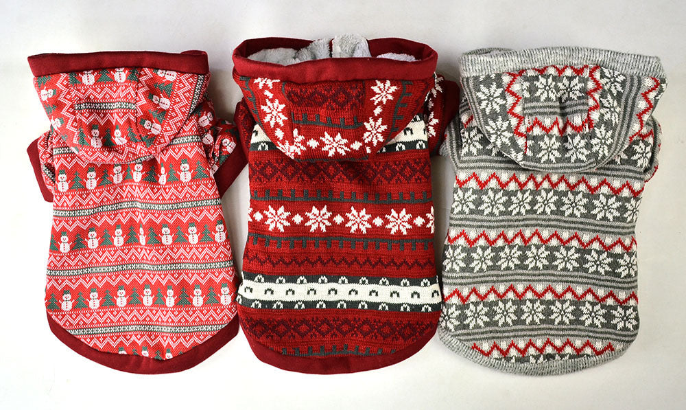 New Knitted Wool Christmas Series Dog Coat
