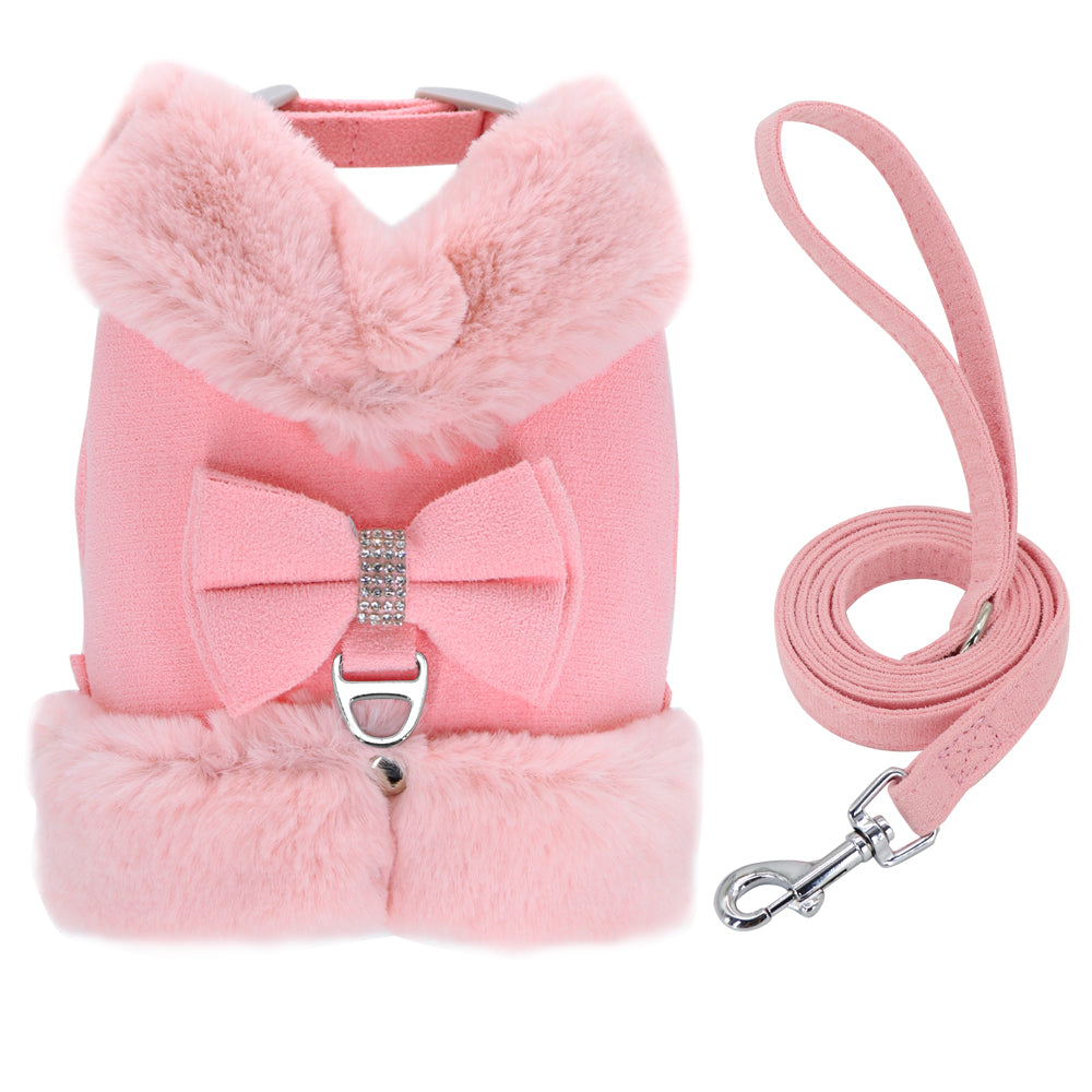 Dog Traction Walking Rope And Velvet Vest-style Chest Strap