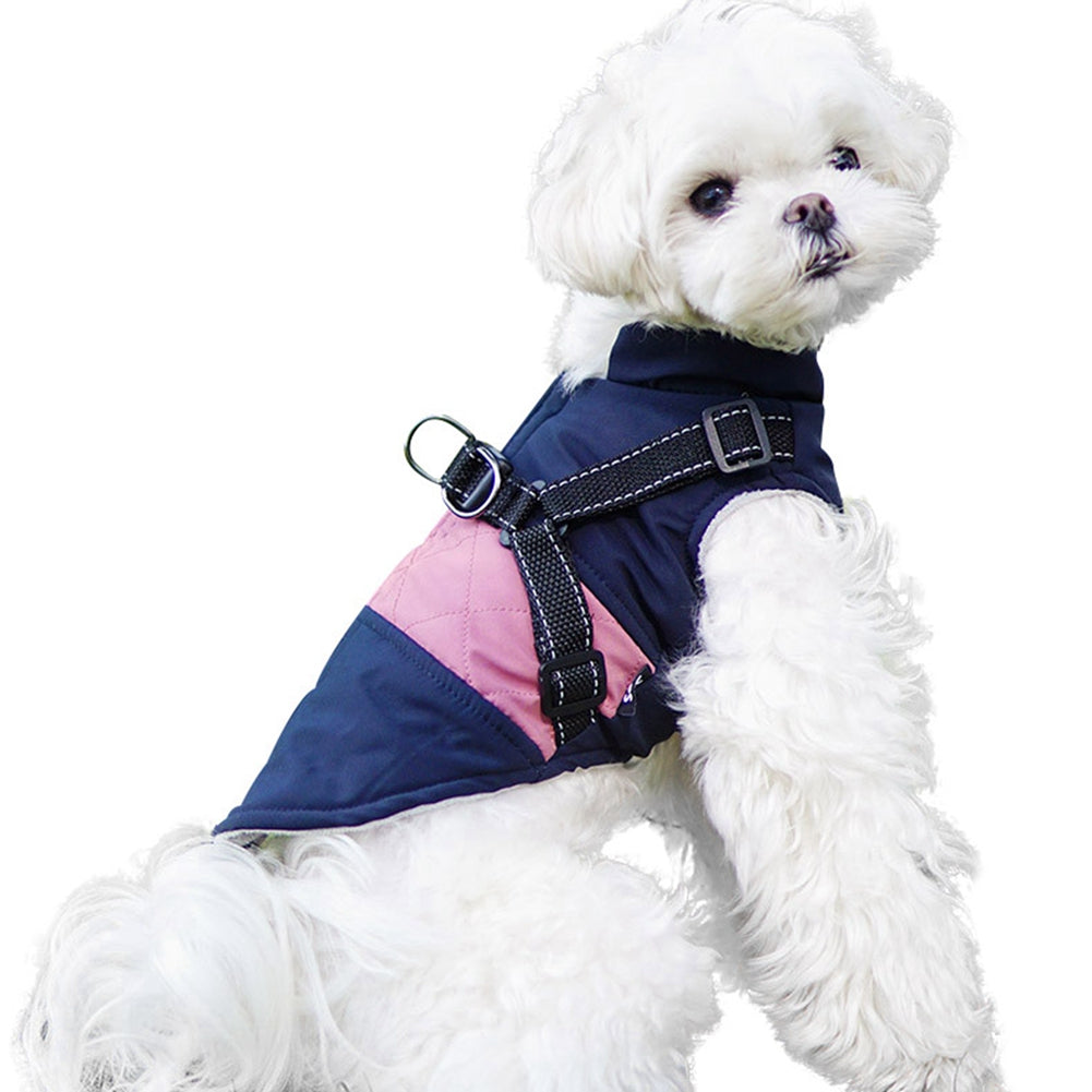 Dog Chest Back Vest Plus Velvet Thickened Reflective Traction