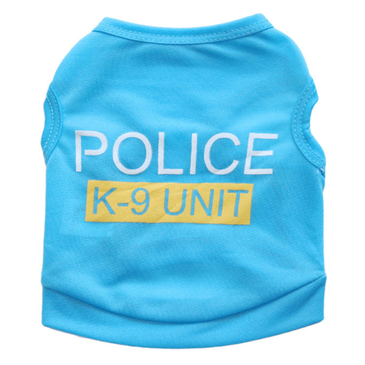 Spring And Summer Police Dog Pet Clothes Vest