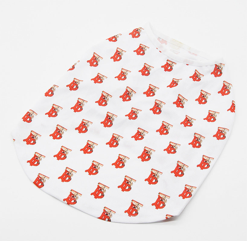 Summer Small Dog Letter Full Print Pet Vest