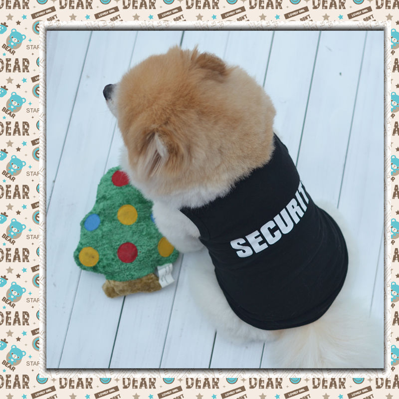 Dog clothing spring and summer cotton black vest