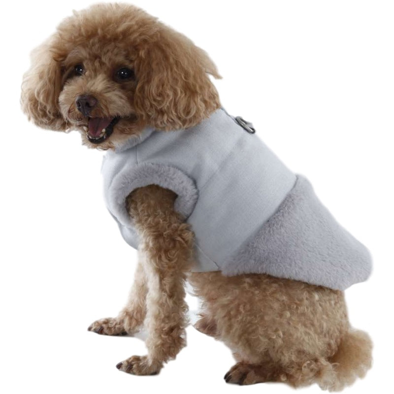 Pet Clothes Plush Warm Dog Vest Vest Style Dog Clothes Fur Collar Pet