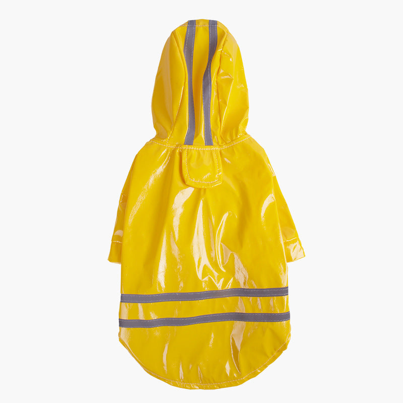 PU Reflective Dog Hooded Windproof Raincoat