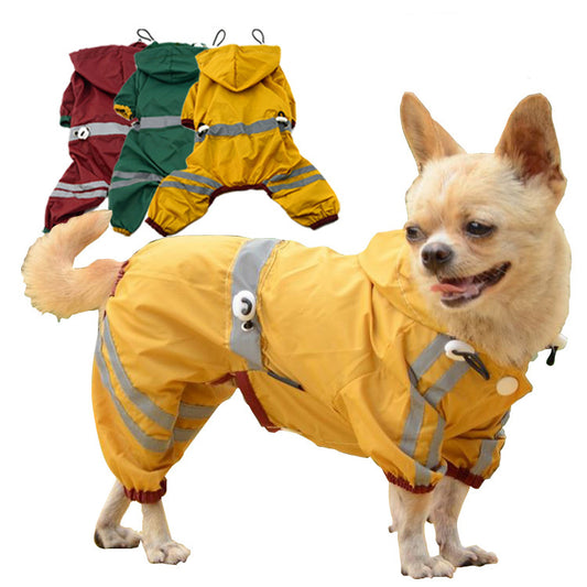 Waterproof Dog Cat Raincoat Clothes Reflective Hoodie XS-XXL