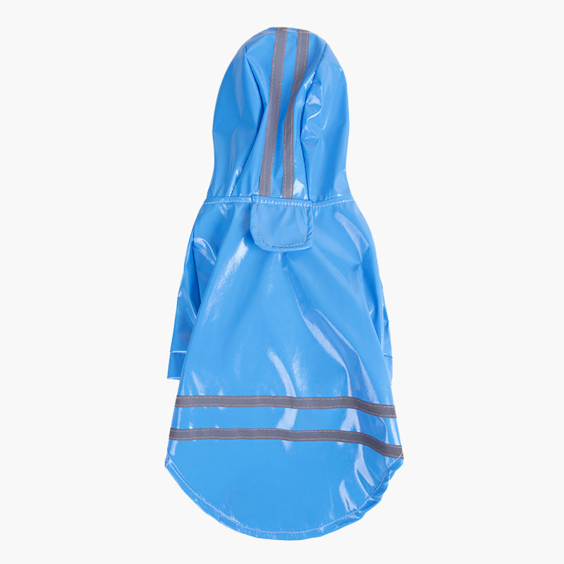 PU Reflective Dog Hooded Windproof Raincoat