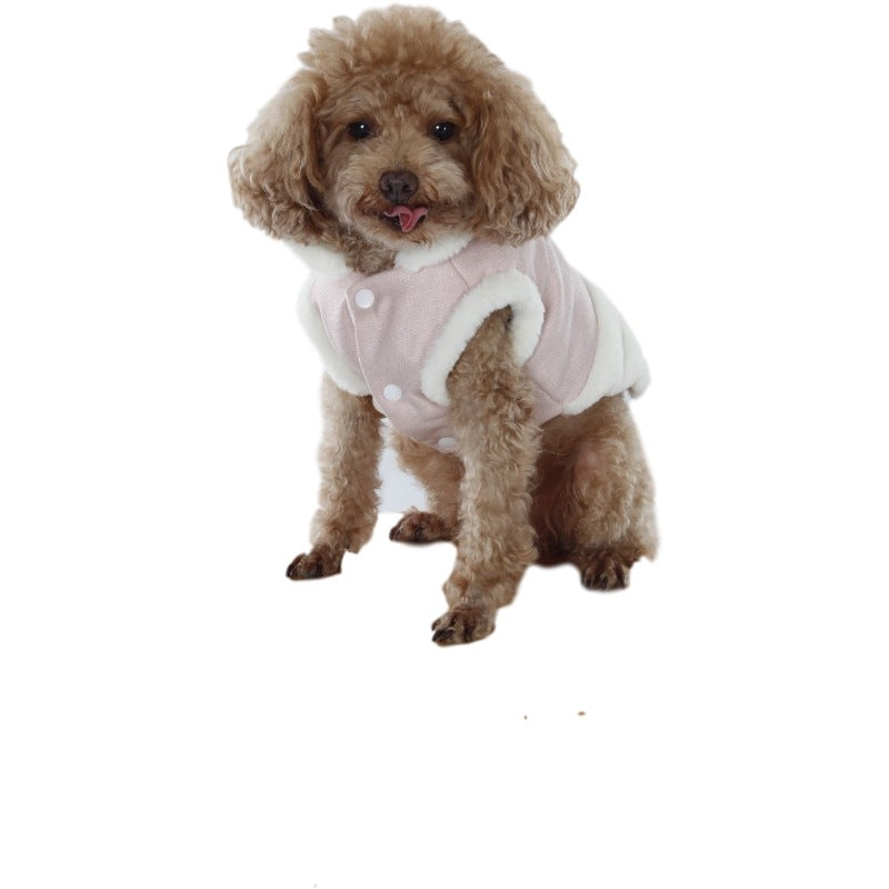 Pet Clothes Plush Warm Dog Vest Vest Style Dog Clothes Fur Collar Pet