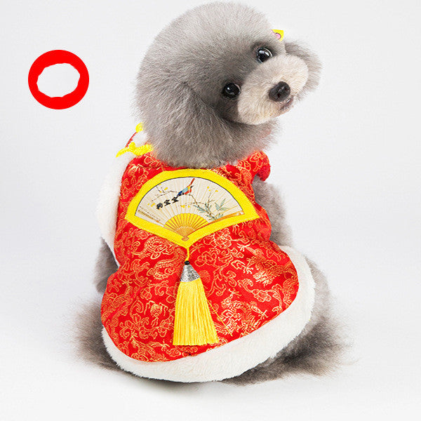 Pet Tang Costume Chinese Style Happy Dog