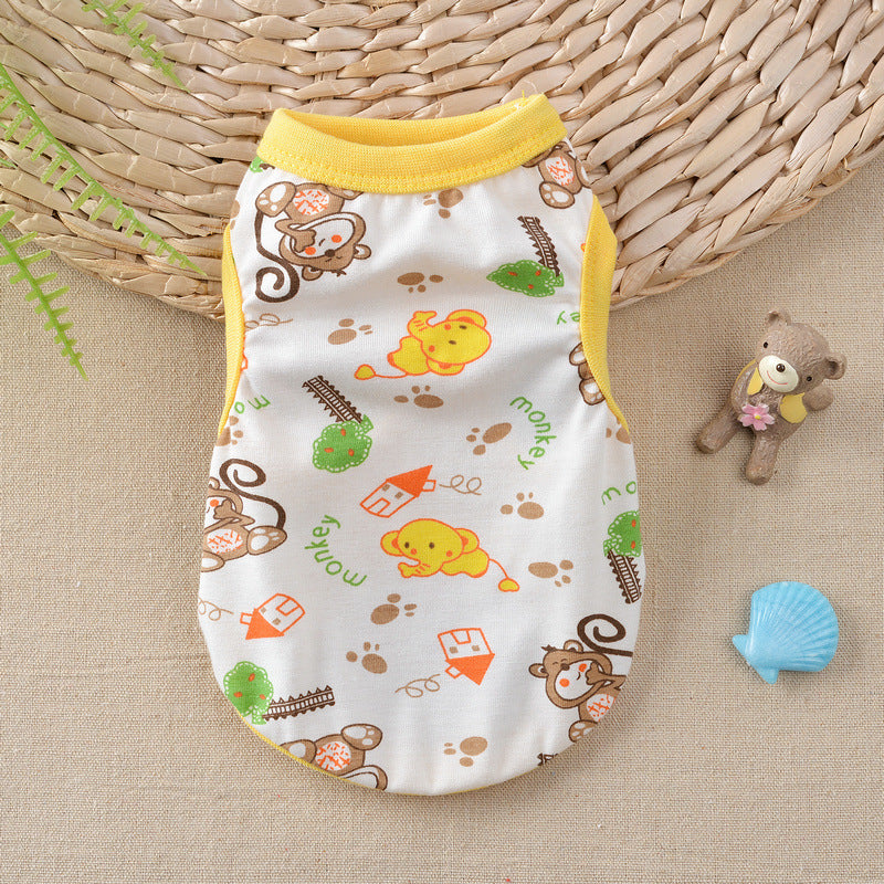 Floral Small Dog Teddy Milk Vest