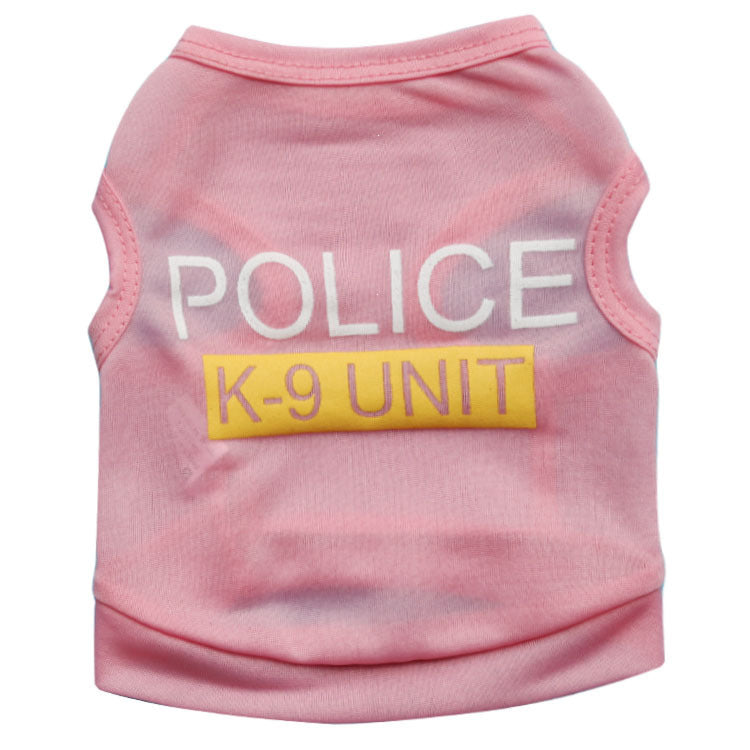 Spring And Summer Police Dog Pet Clothes Vest