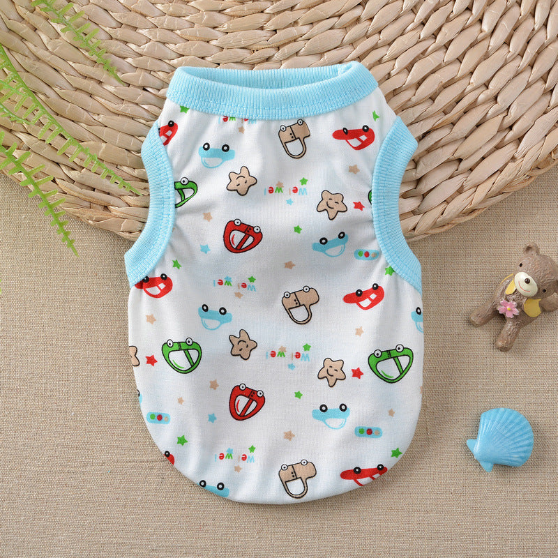 Floral Small Dog Teddy Milk Vest