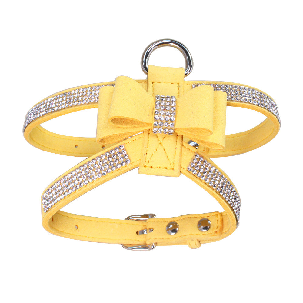 Shiny Rhinestone Anti-strike-off Pet Chest Strap Leash