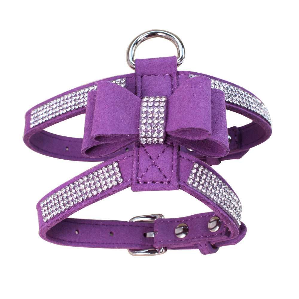 Shiny Rhinestone Anti-strike-off Pet Chest Strap Leash