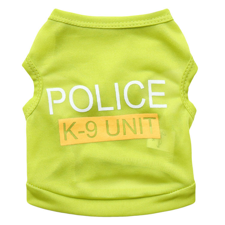 Spring And Summer Police Dog Pet Clothes Vest