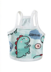 Spring and summer new pet vest full of cute little dinosaur cat clothes