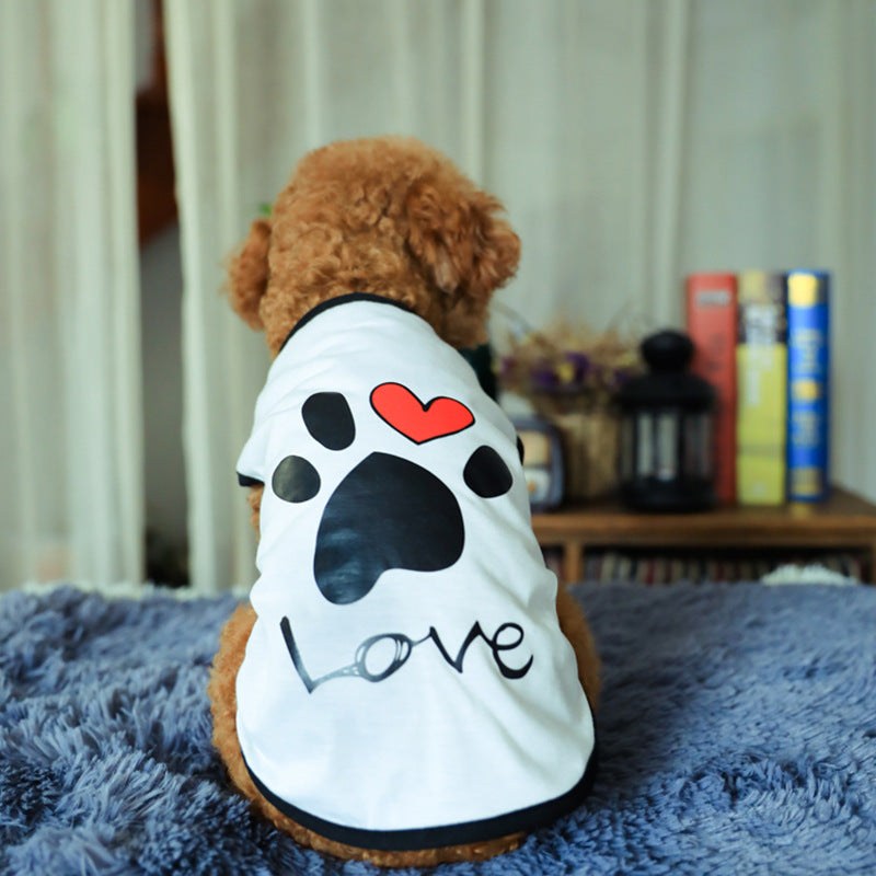 Pet Bichon Teddy Dog Spring Summer Love Vest