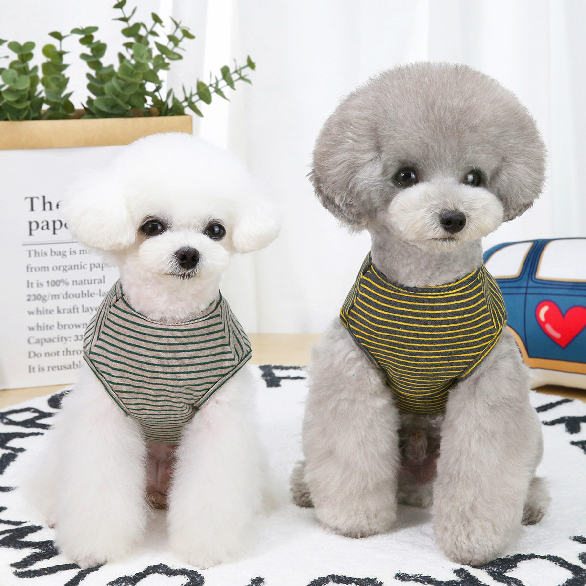 Pet Dog Clothes Thin Trend Striped Vest Teddy Bichon Vip Cat