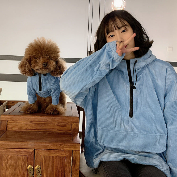 Pet Parent-Child Corduroy Coat For Cats And Dogs  Clothes