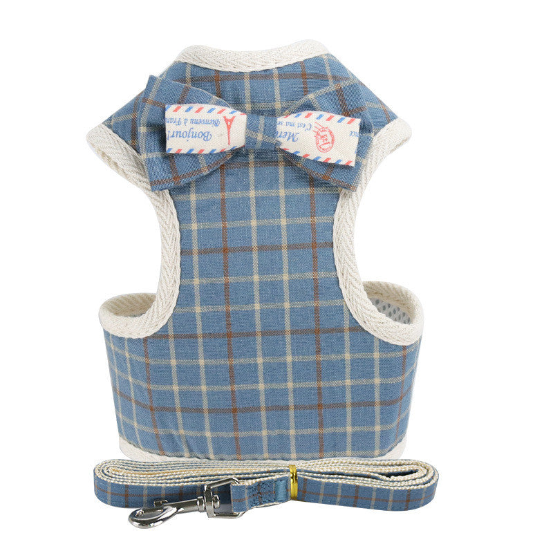 New Dog Leash Suit Vest-Style Bowknot Chest Back