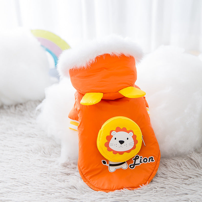 Little lion cat small dog warm pet cotton coat