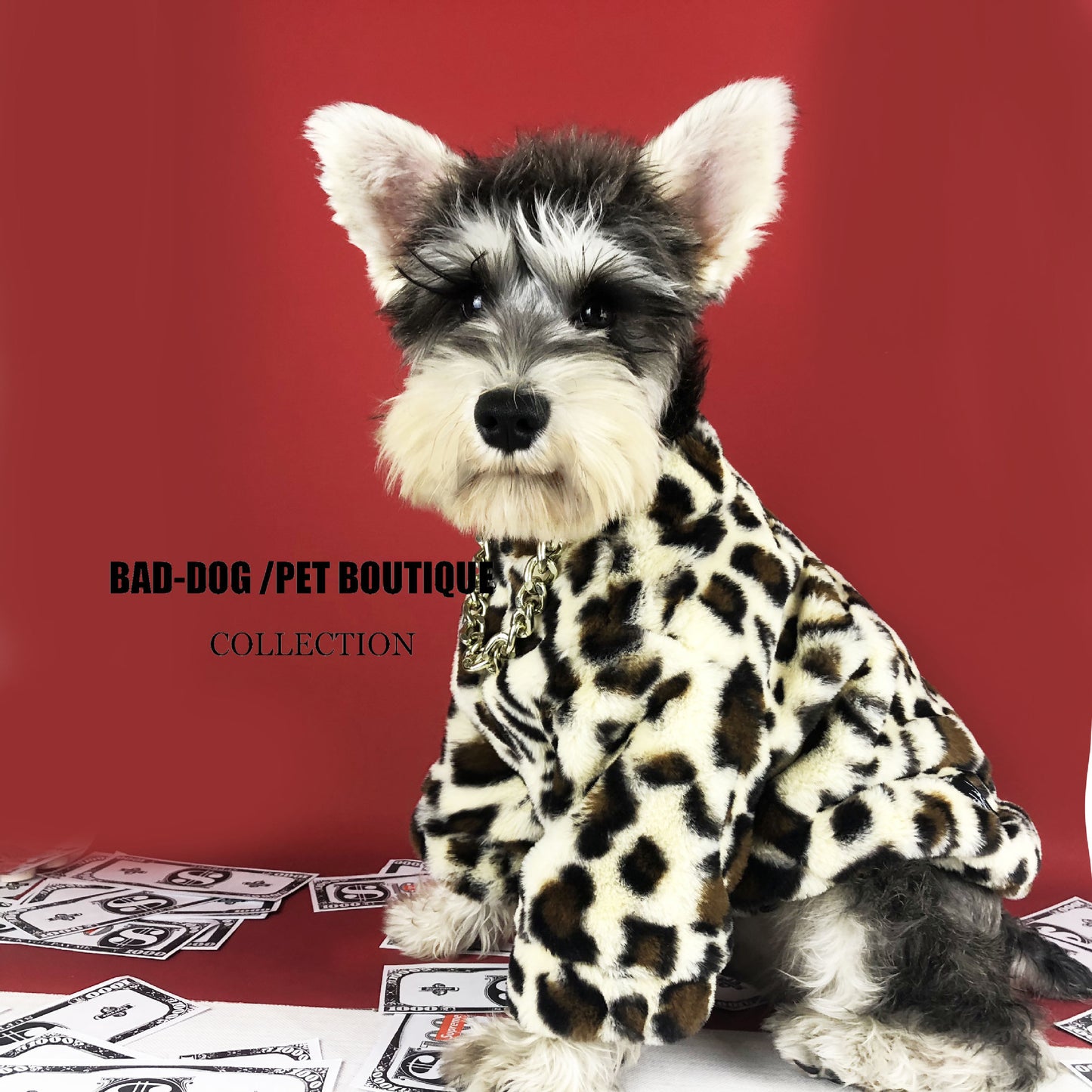 Dog clothes spring and autumn clothes leopard coat thickened