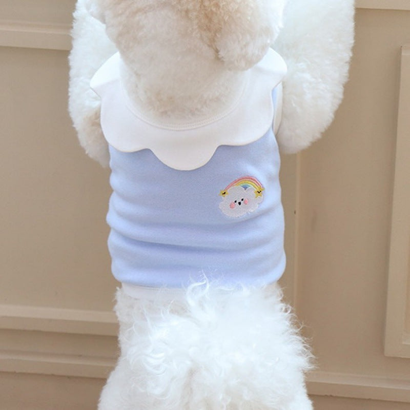 Cloud Embroidery Cute Soft Vest Dog Clothes