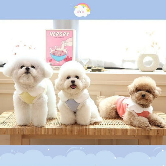 Cloud Embroidery Cute Soft Vest Dog Clothes