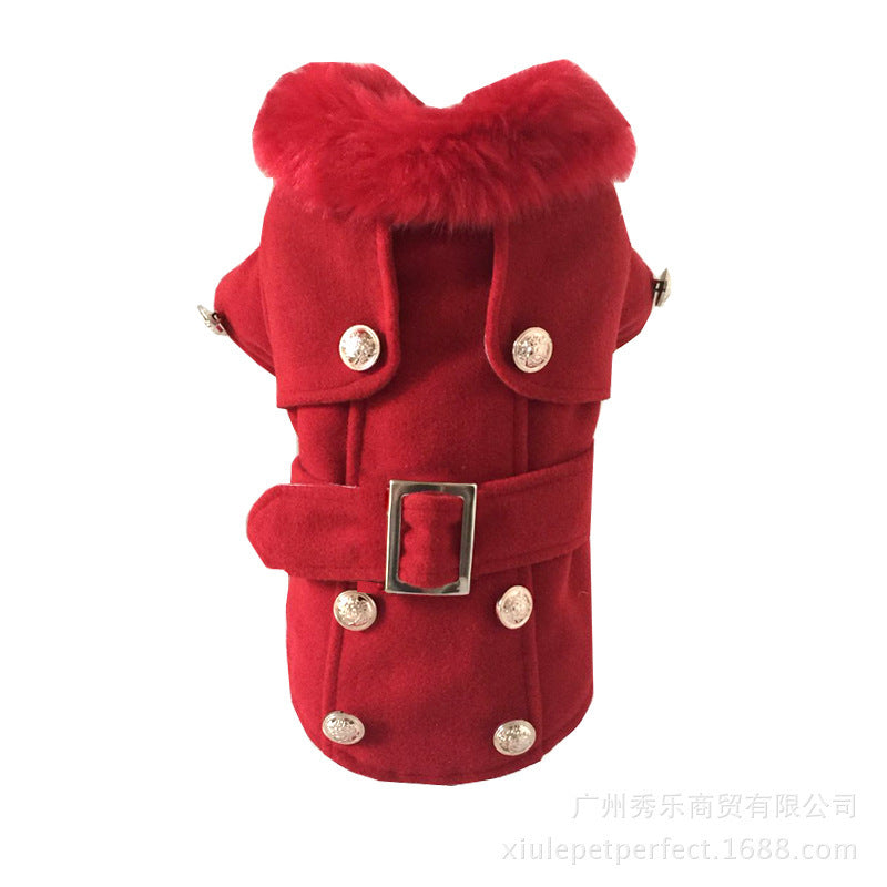 Pet Woolen Coat, Warm Dog Clothes For Autumn And Winter