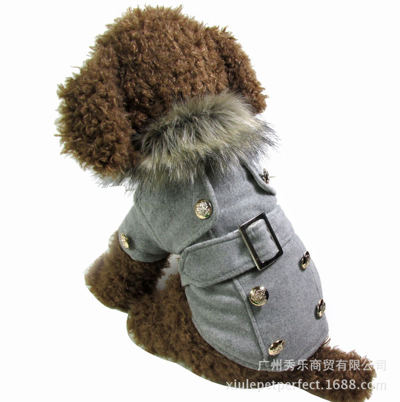 Pet Woolen Coat, Warm Dog Clothes For Autumn And Winter