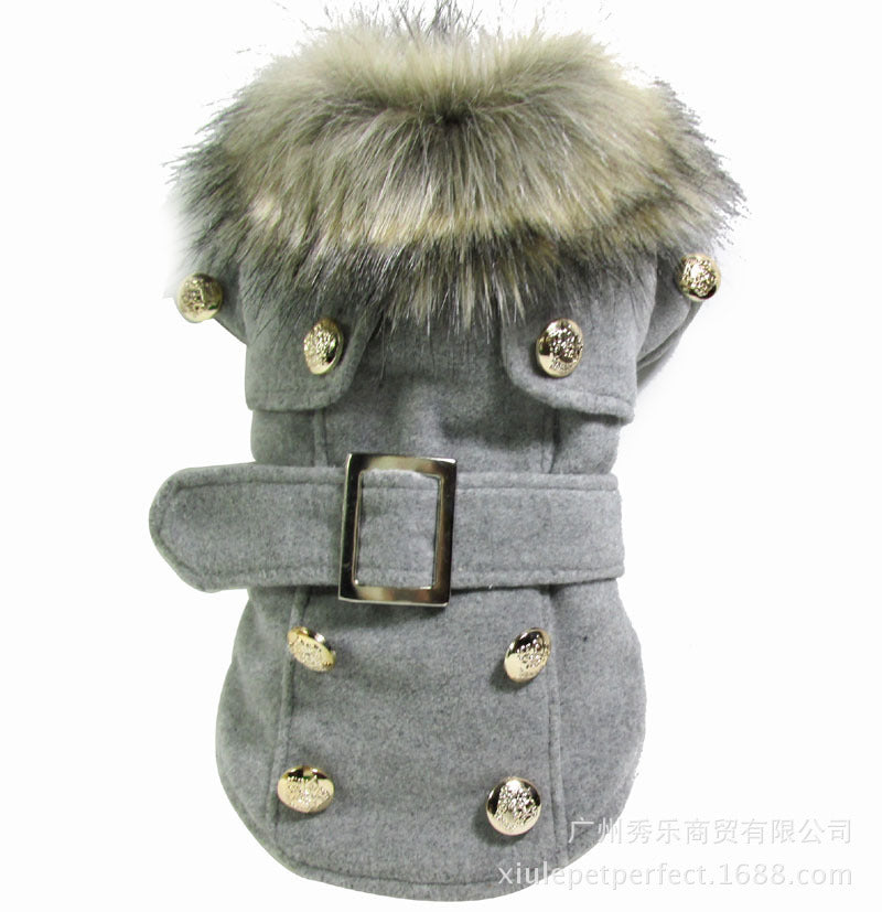 Pet Woolen Coat, Warm Dog Clothes For Autumn And Winter