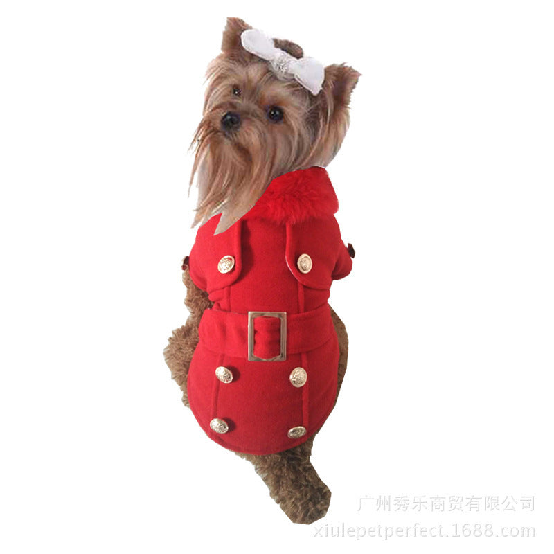 Pet Woolen Coat, Warm Dog Clothes For Autumn And Winter