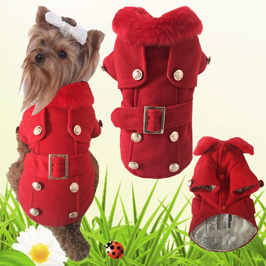 Pet Woolen Coat, Warm Dog Clothes For Autumn And Winter