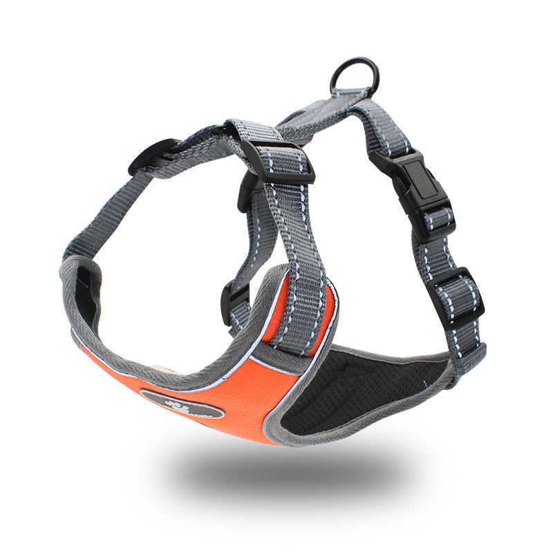 Vest-style reflective big dog chest strap