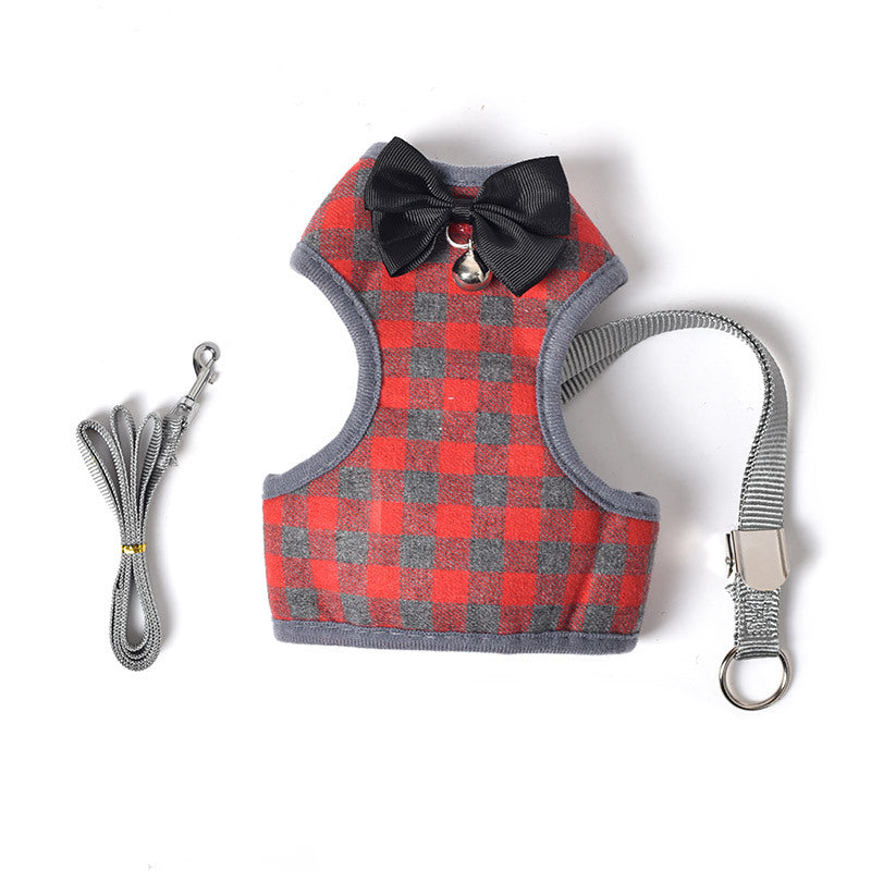 Small Dog And Cat Breathable Vest Chest And Back Pet Leash