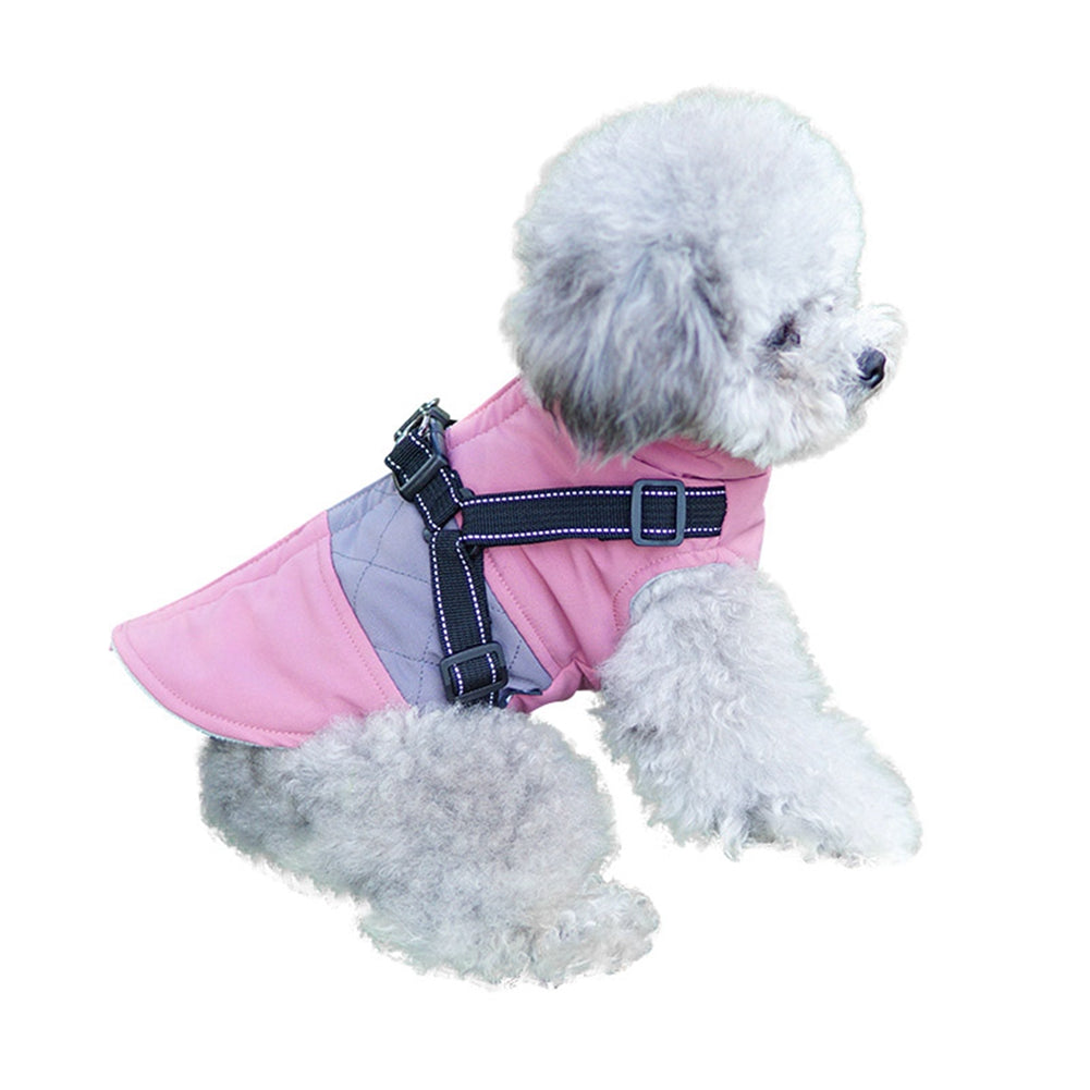 Dog Chest Back Vest Plus Velvet Thickened Reflective Traction