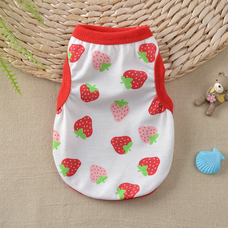 Floral Small Dog Teddy Milk Vest