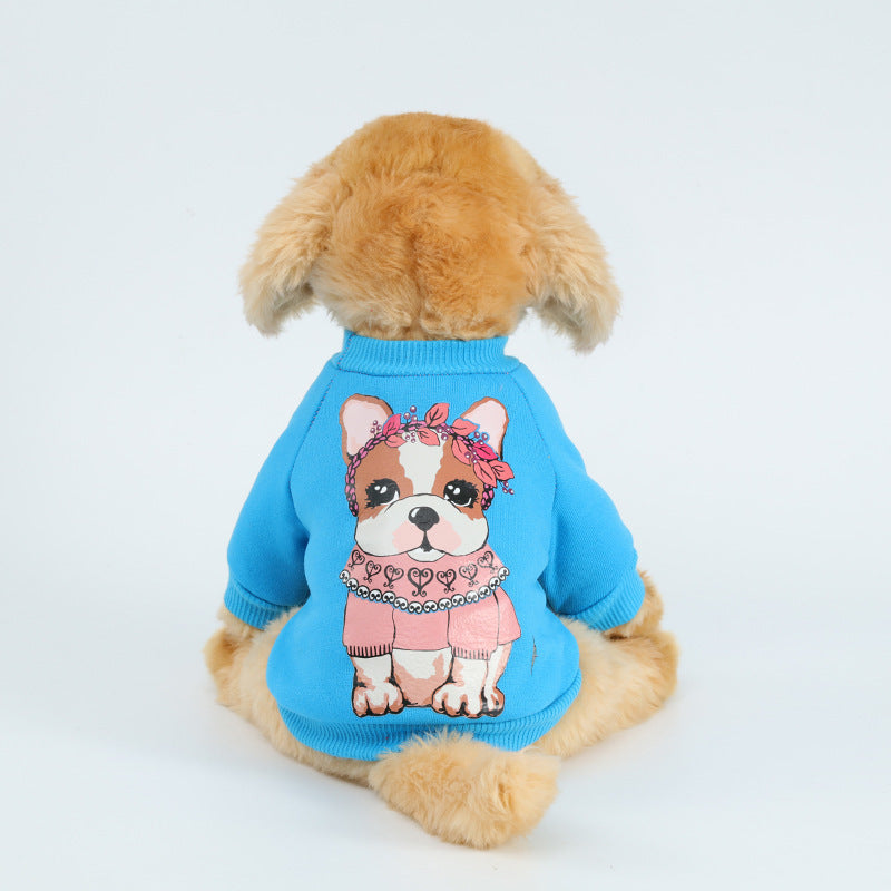 Dog Leisure Sweater Pet Multi-pattern Polyester Clothing