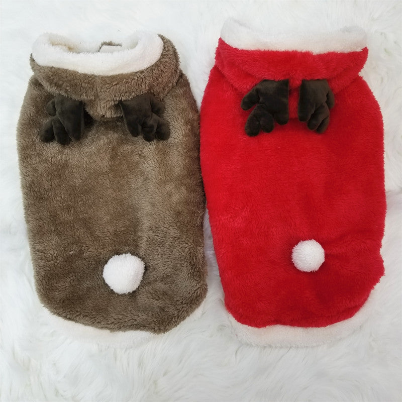 Christmas pet clothes large dog cotton coat