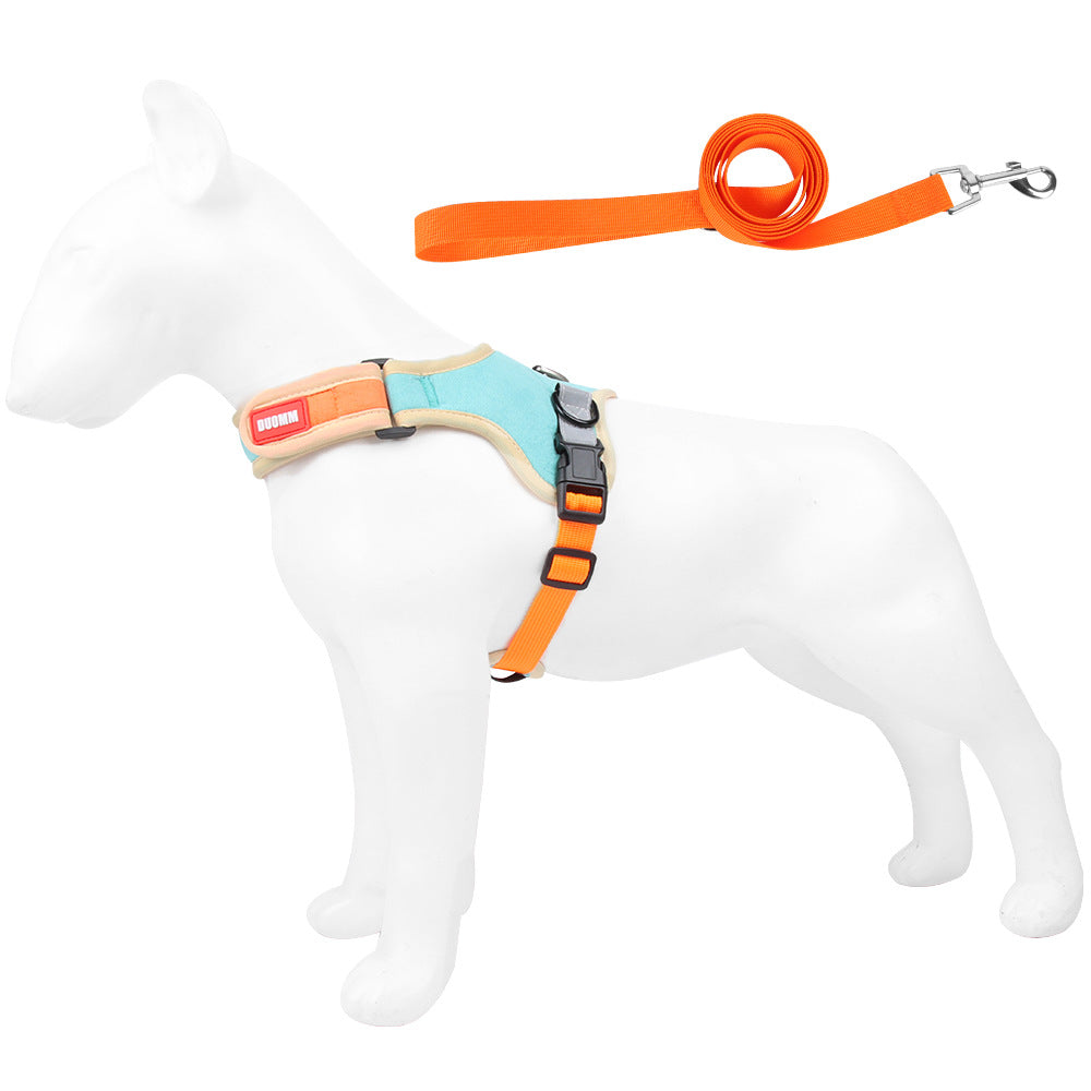 Saddle-type Reflective Suede Leash Pet Harness