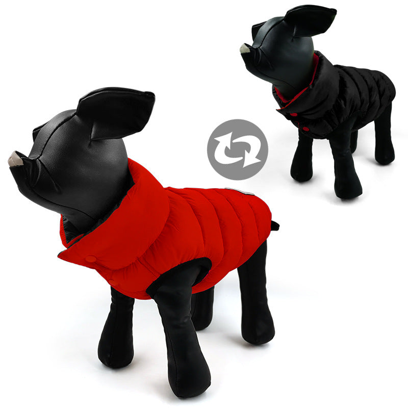 The New Dog Clothes Contrast Color And Wear A Vest On Both Sides