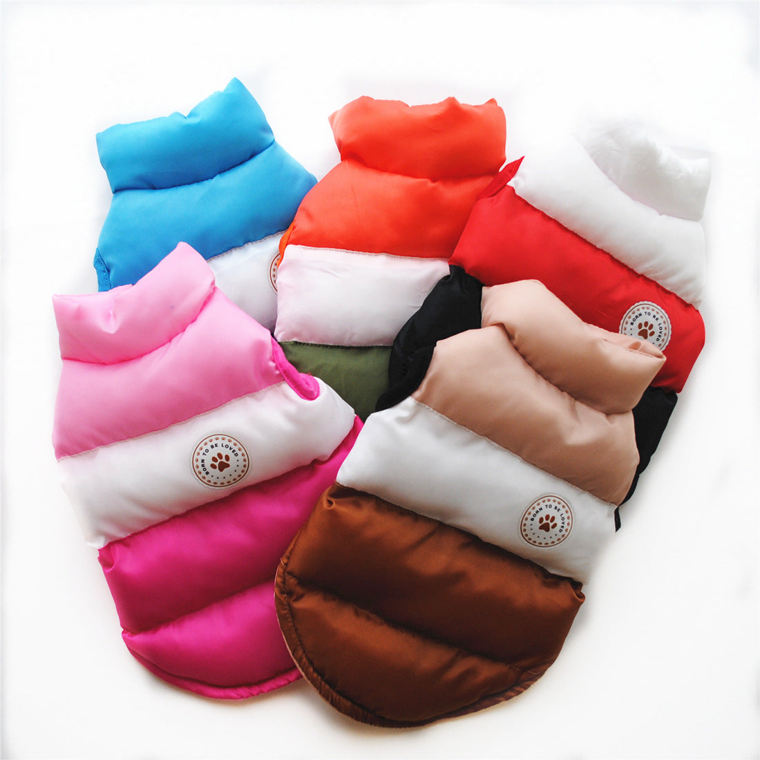 Winter dog color matching padded jacket