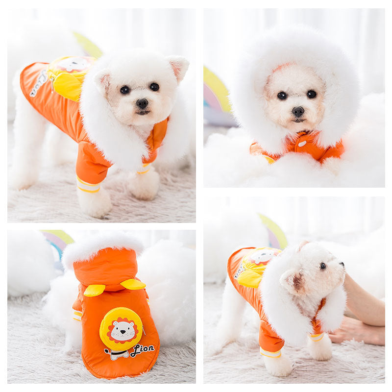 Little lion cat small dog warm pet cotton coat