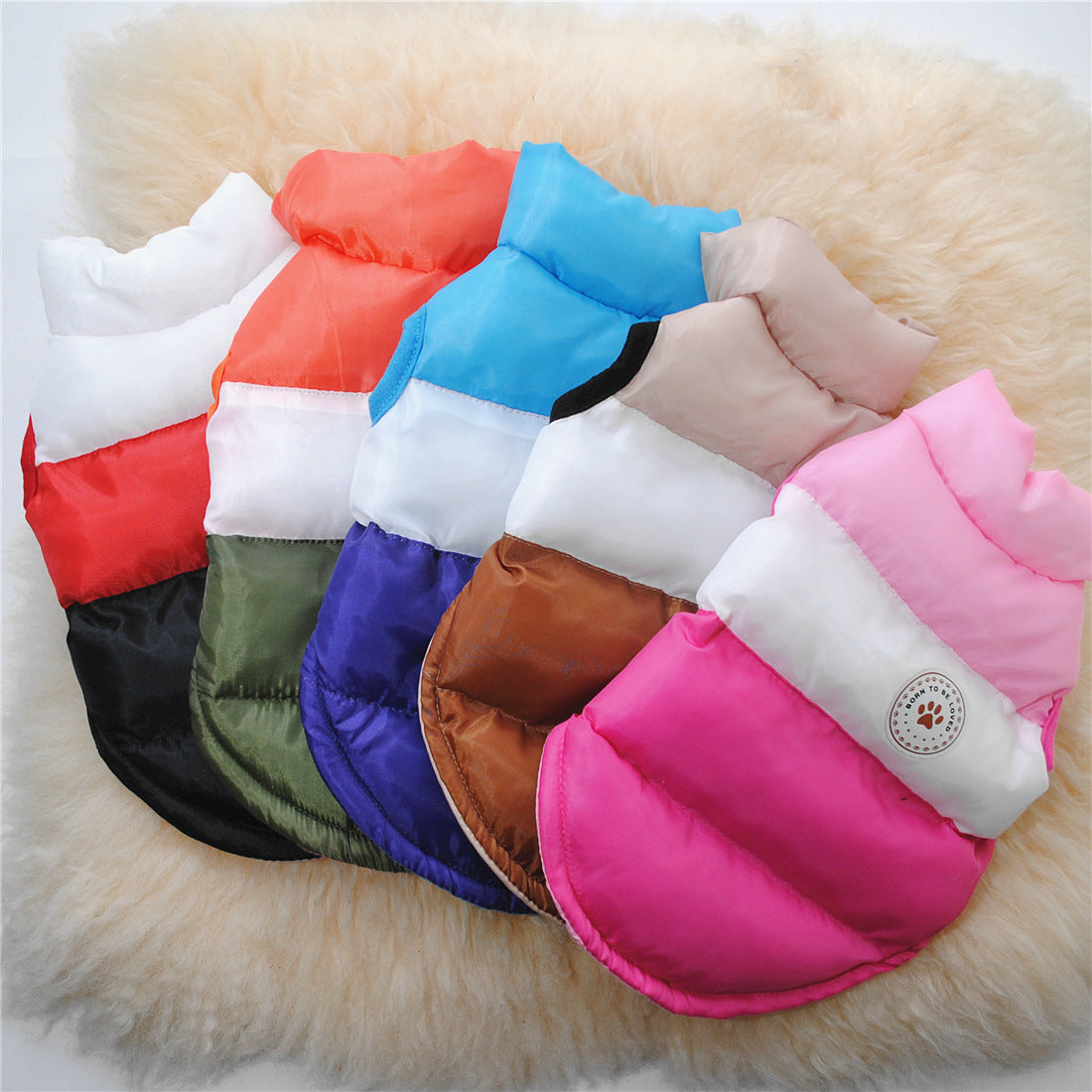 Winter dog color matching padded jacket