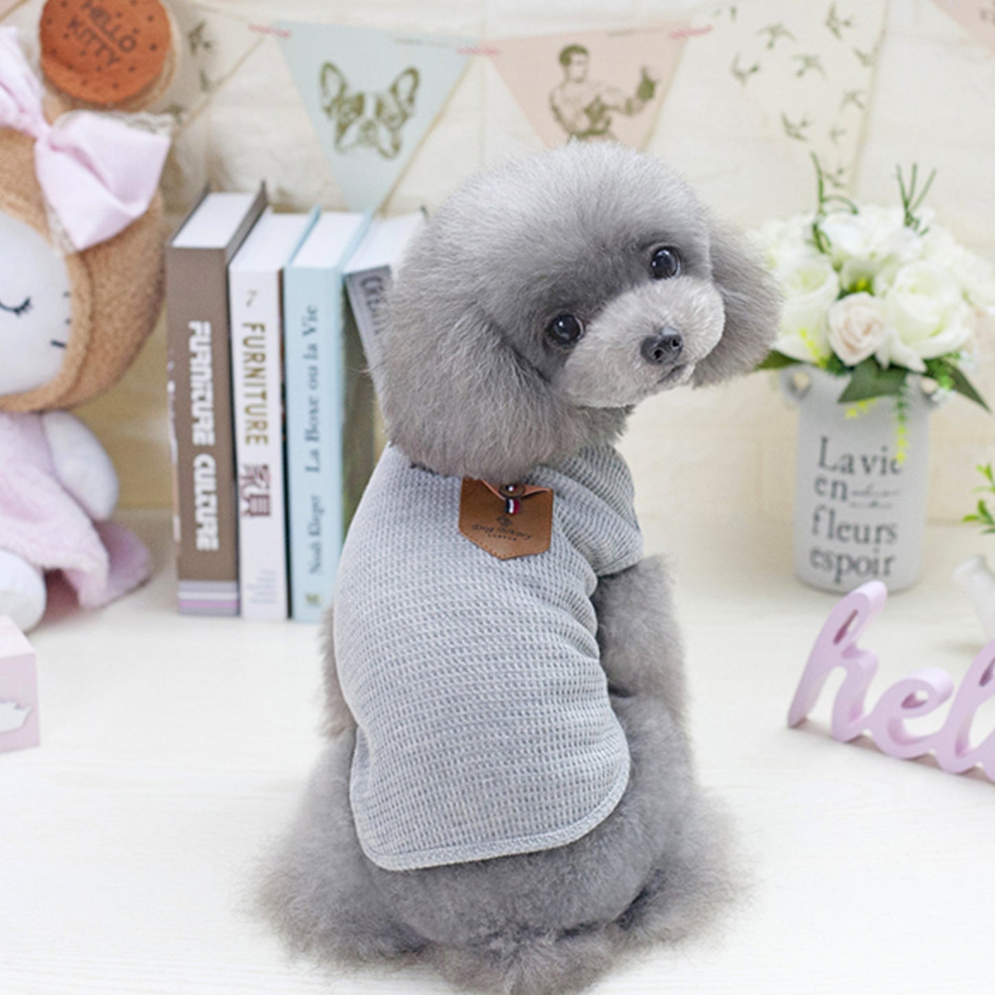 Solid color dog breathable T-shirt vest