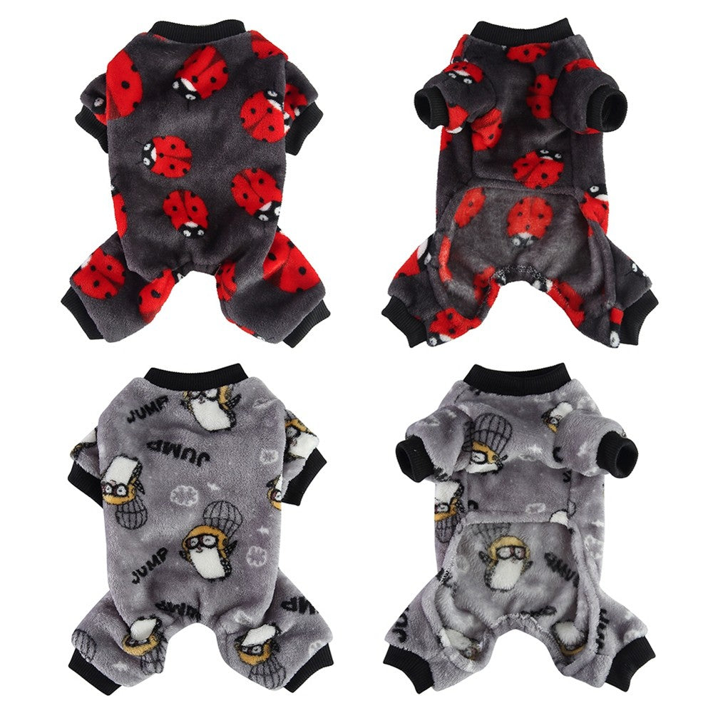 Plush Pet Clothing Autumn Dog Pajamas