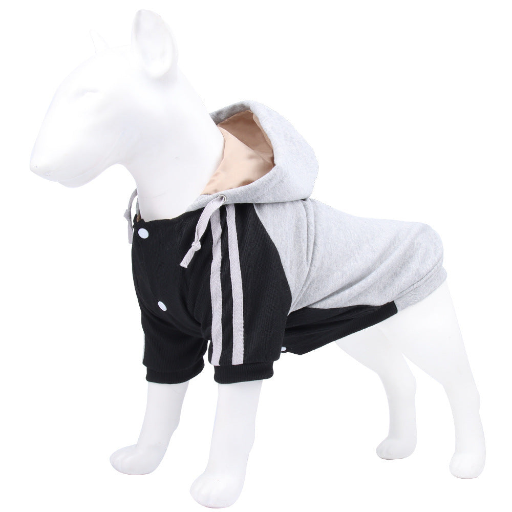 Autumn And Winter Dog Hooded Sweater Stripes