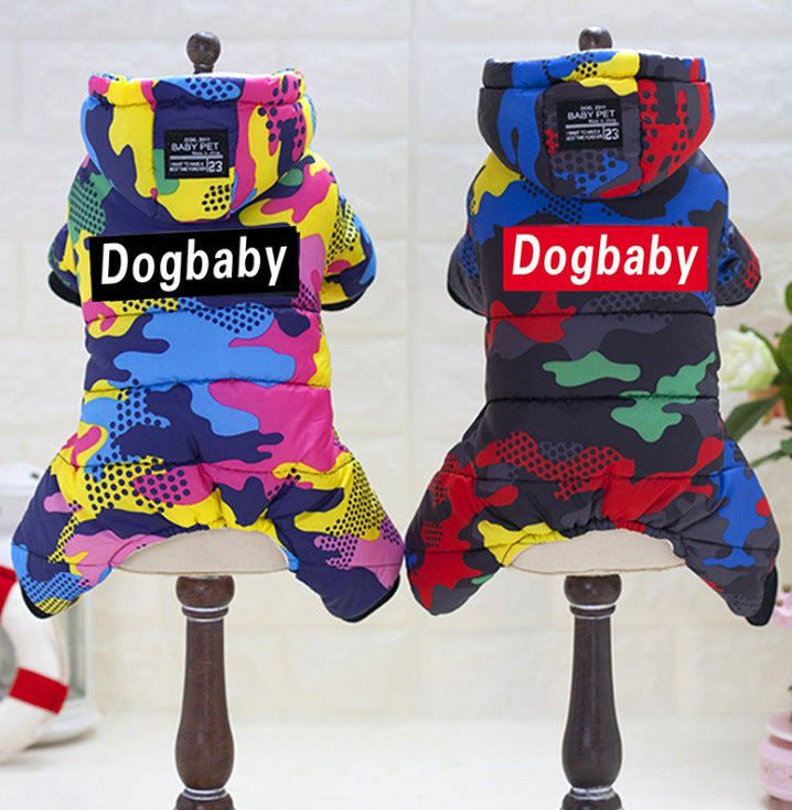 Camouflage thick dog clothes down jacket