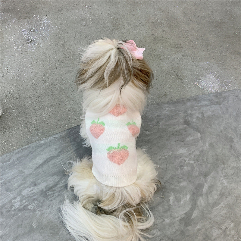 Cute Print Peach Clothes For Dogs And Cats