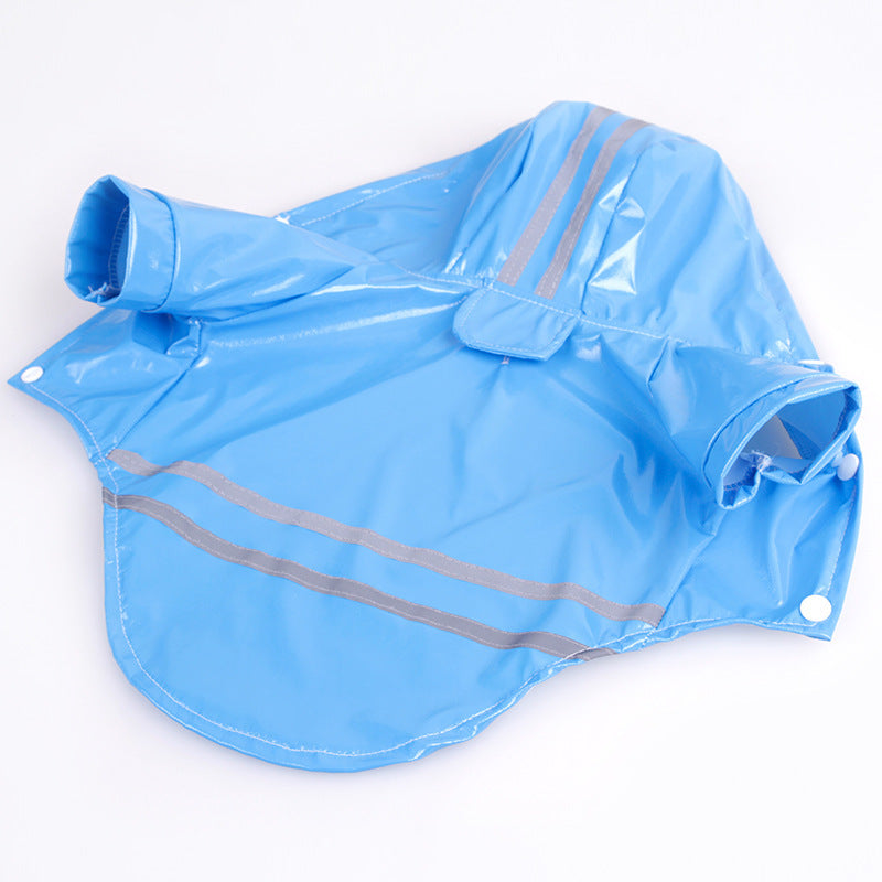 PU Reflective Dog Hooded Windproof Raincoat