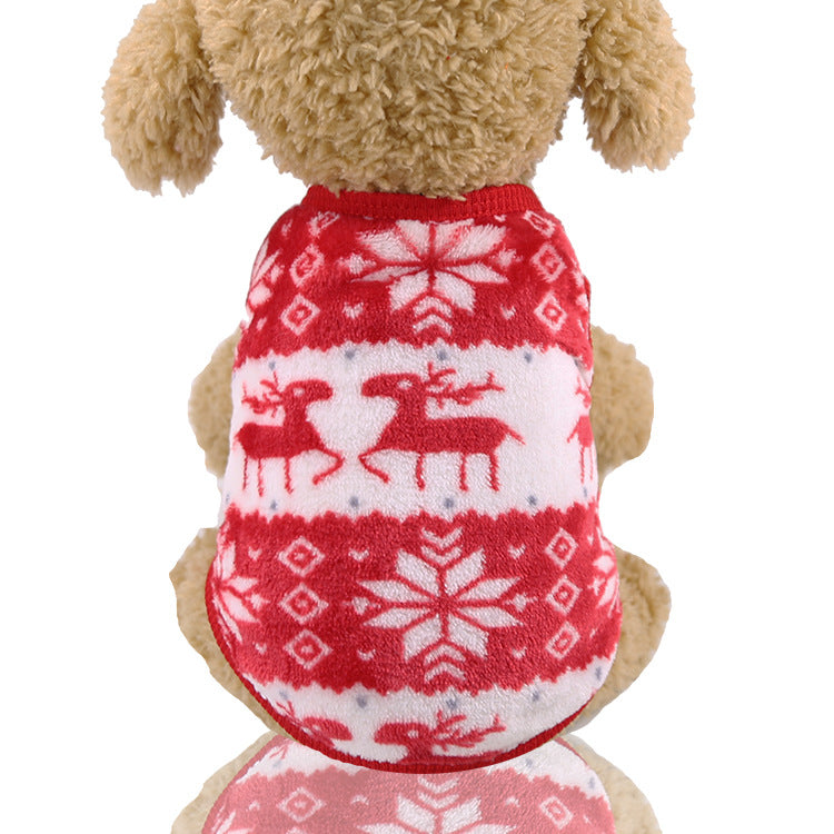 Cartoon Flannel Warm Teacup Dog Clothes Vest Pet Supplies